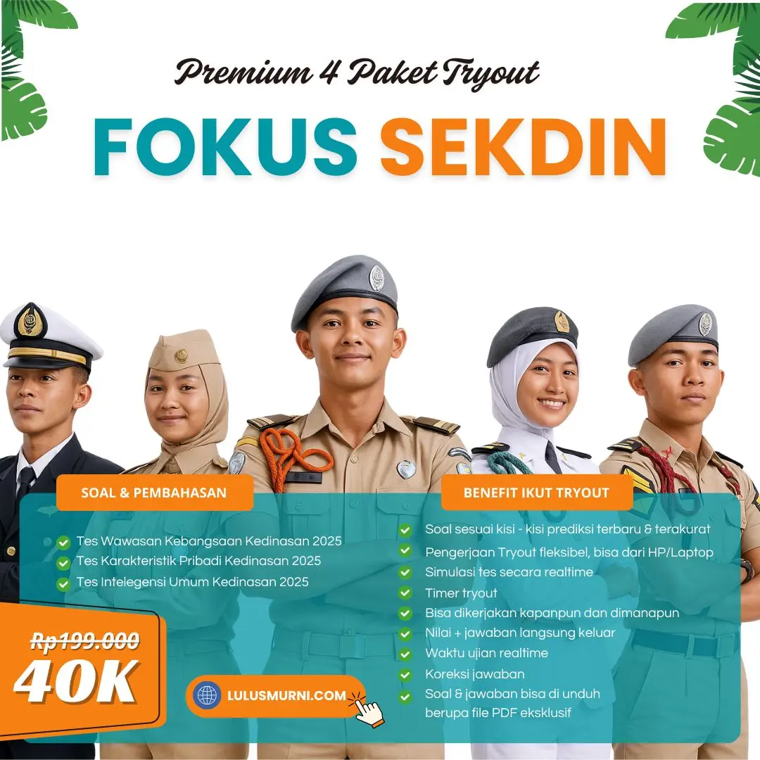 PREMIUM : 4 PAKET FOKUS SEKOLAH KEDINASAN